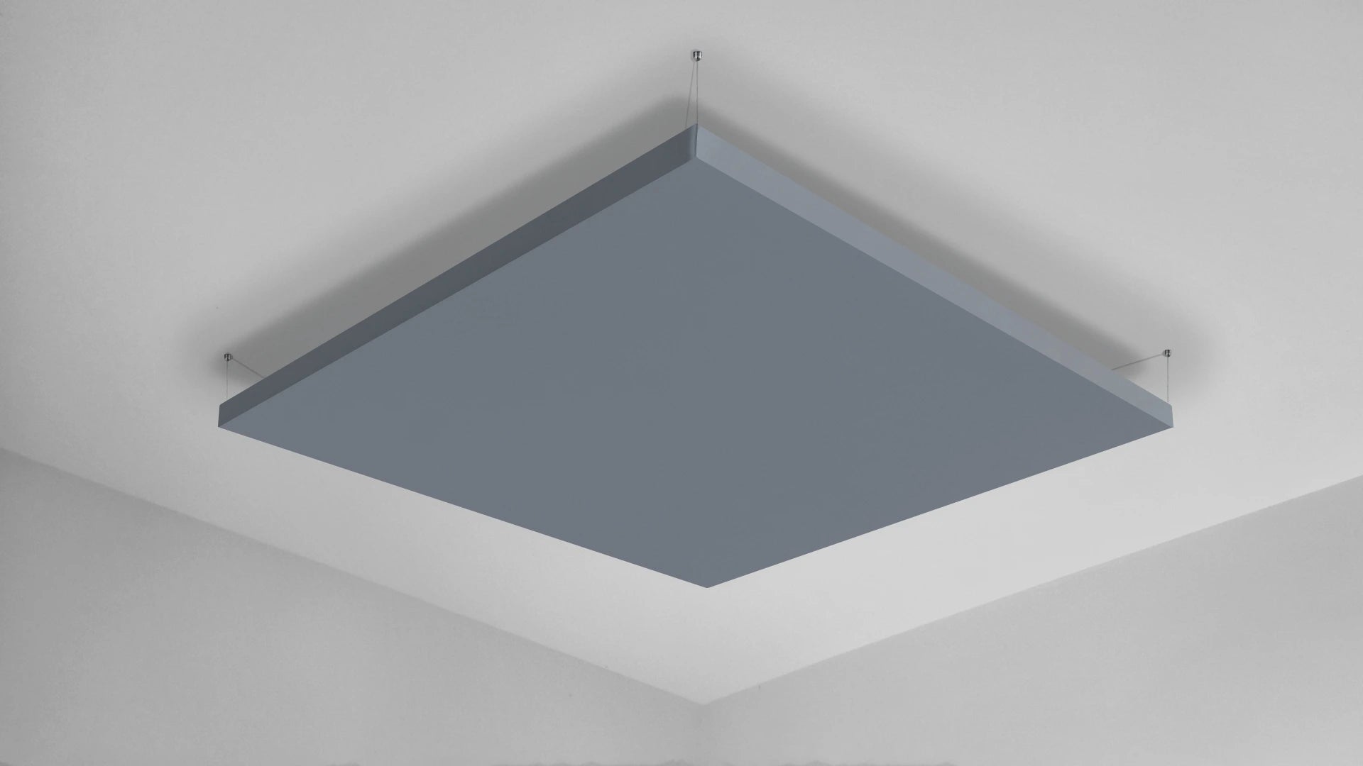 Grijs akoestisch plafondpaneel ophangset zilver