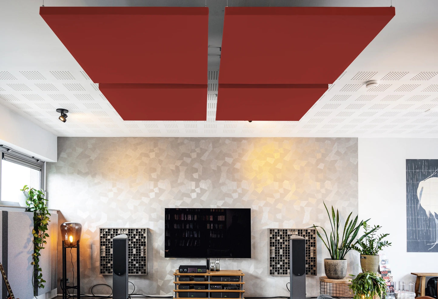 Deep Red Akoestisch Plafondpaneel