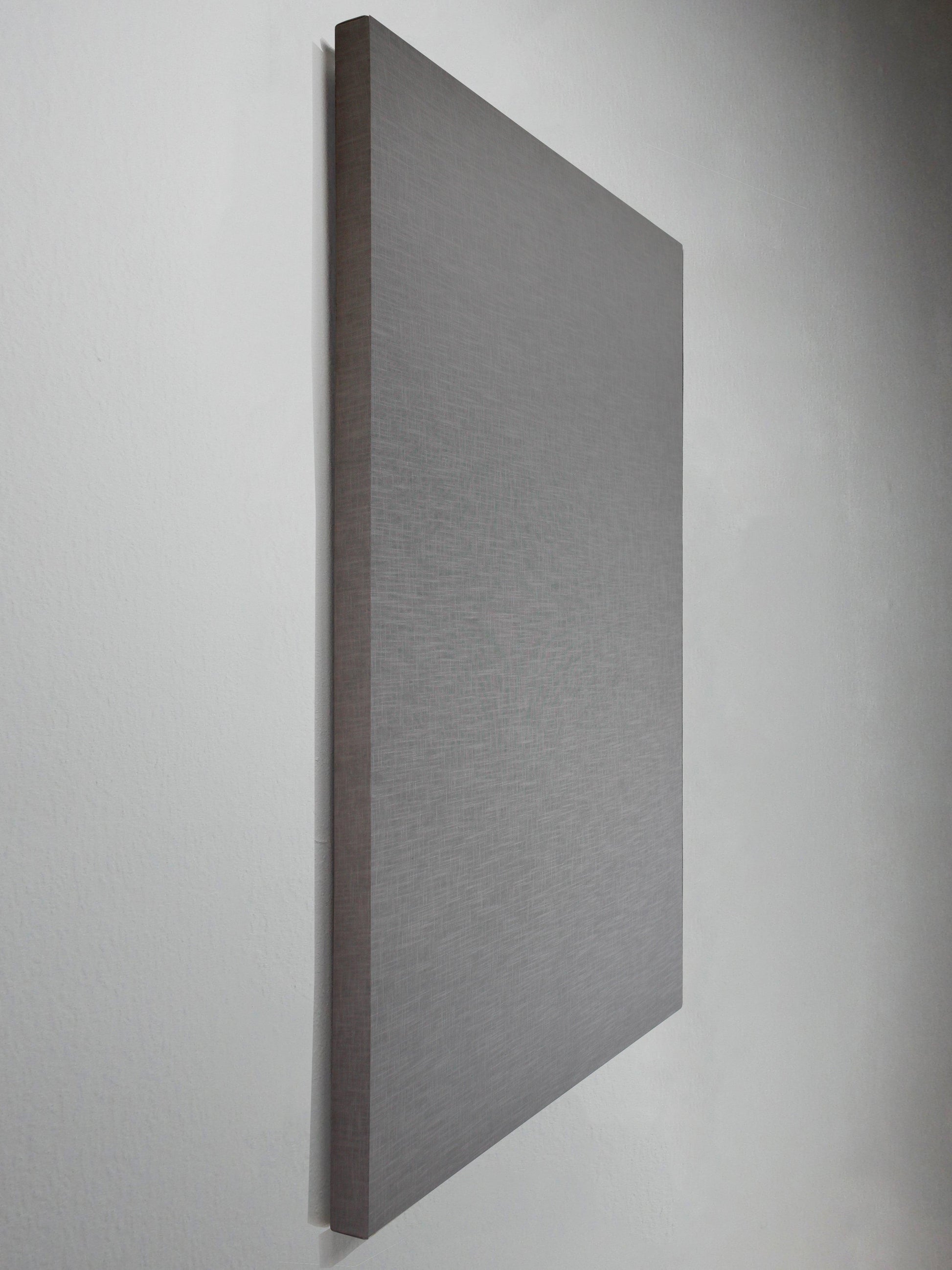 Akoestisch wandpaneel in lichtgrijs linnen