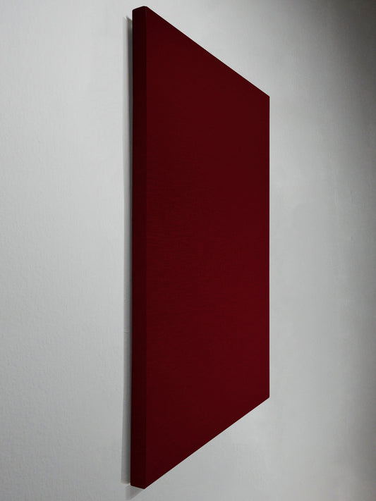 Linkerzijde bordeauxrood linnen akoestisch paneel