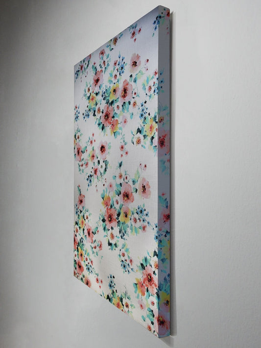 Akoestisch wandpaneel met bloemenprint