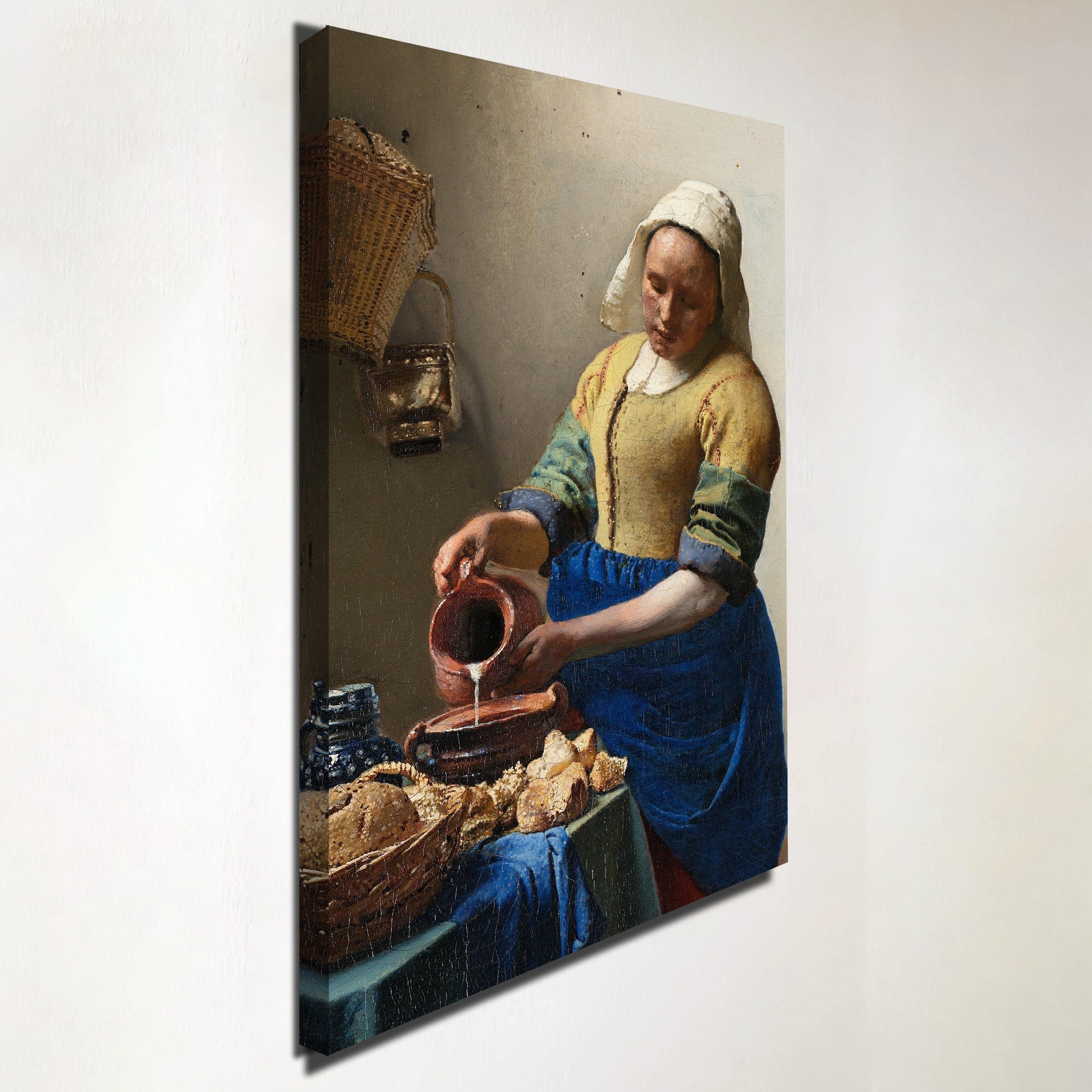 Linkerzijde Melkmeisje Vermeer akoestisch kunstpaneel