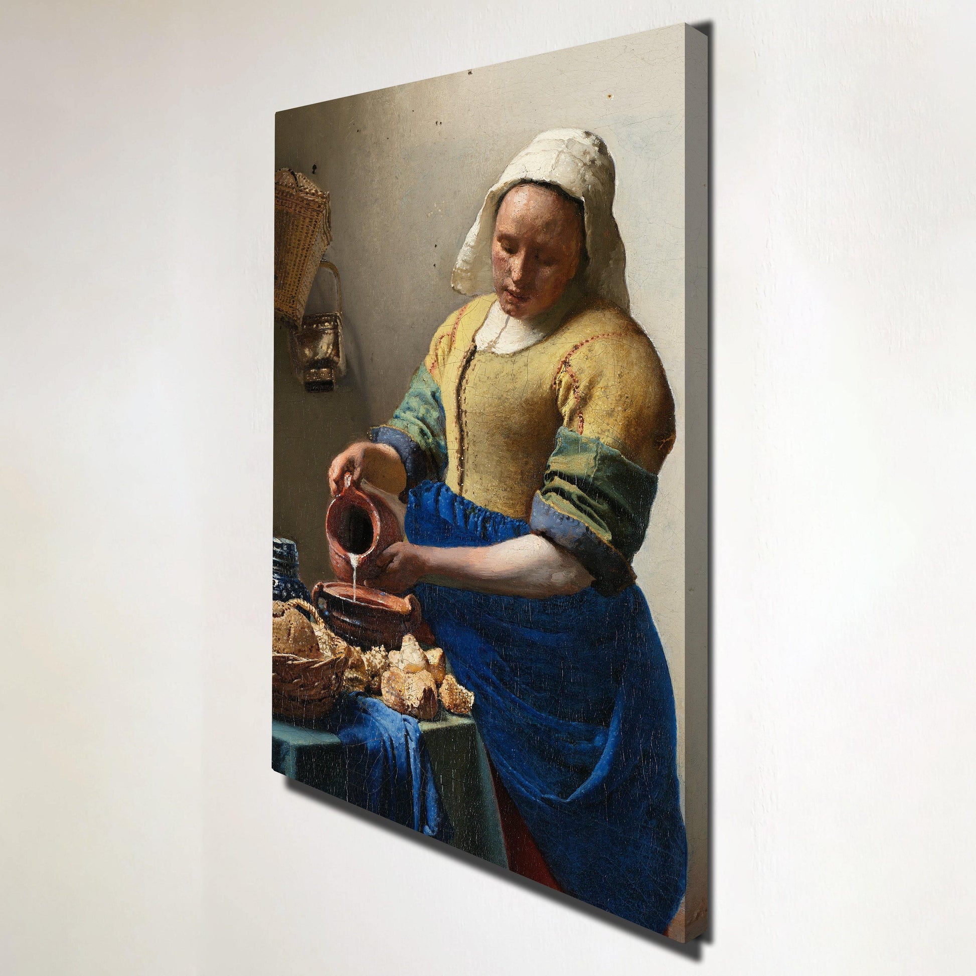Rechterzijde Melkmeisje Vermeer akoestisch kunstpaneel