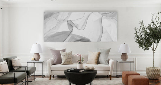 Interieur met akoestisch kunstpaneel met papierdetail