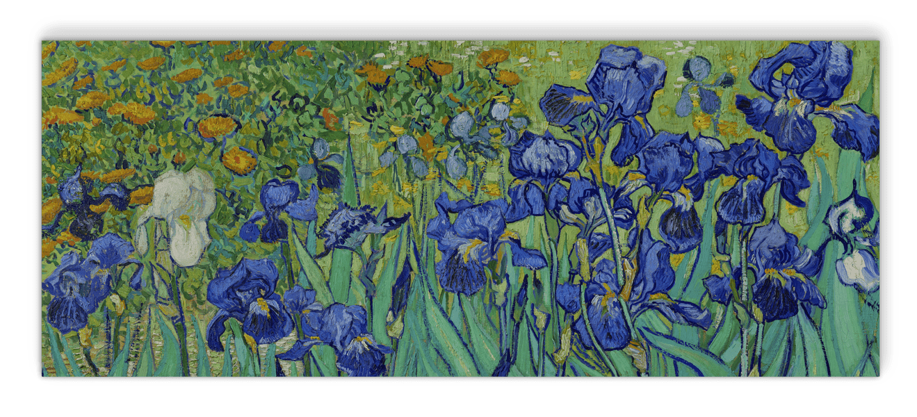 Akoestisch kunstpaneel Irissen van Van Gogh